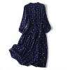 MIU MIU Елегантна синя сукня в горошок MIU MIU-298 в романтичному стилі