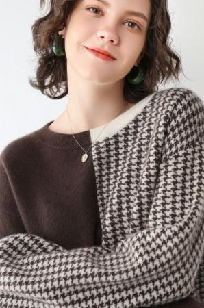 Потовщений вовняний светр Miu Miu-286 з круглим вирізом у рогожку