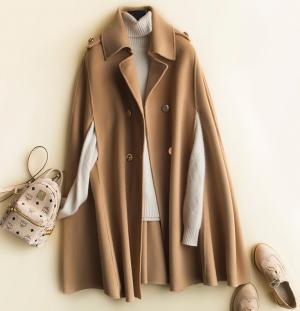 Кашемірове пальто-плащ-298 в стилі Одрі Хепберн.