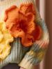 MIU MIU Голубий в"язаний светр з об"ємними квітами-339