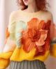 MIU MIU Жовтий в"язаний светр з об"ємними квітами-379